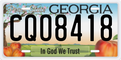 GA license plate CQO8418