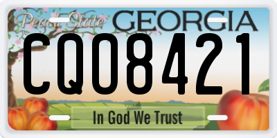 GA license plate CQO8421