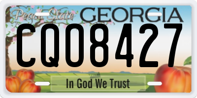 GA license plate CQO8427