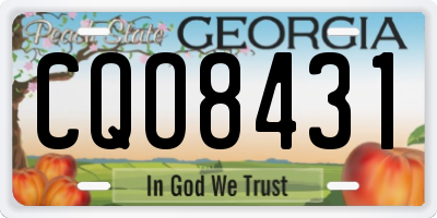 GA license plate CQO8431