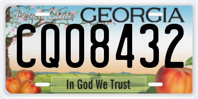 GA license plate CQO8432