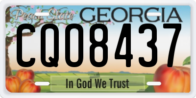 GA license plate CQO8437