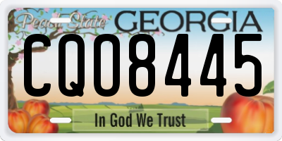GA license plate CQO8445