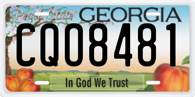 GA license plate CQO8481