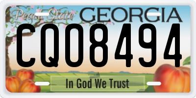 GA license plate CQO8494