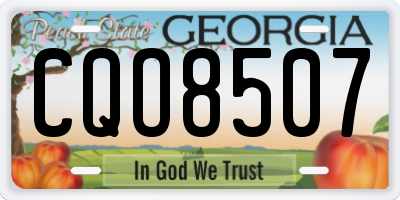 GA license plate CQO8507