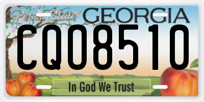 GA license plate CQO8510