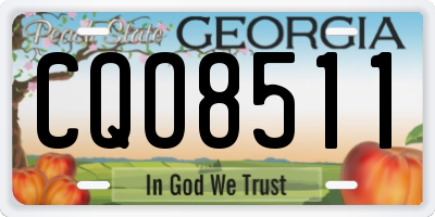 GA license plate CQO8511