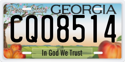GA license plate CQO8514