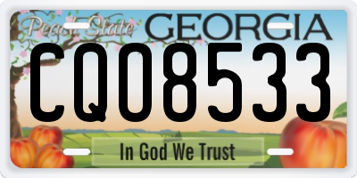 GA license plate CQO8533