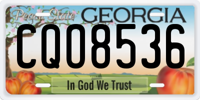 GA license plate CQO8536