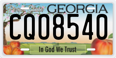 GA license plate CQO8540