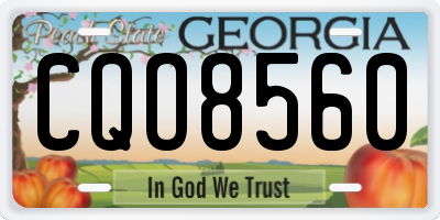 GA license plate CQO8560