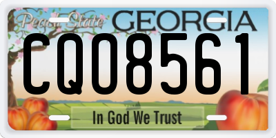GA license plate CQO8561