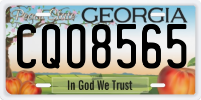 GA license plate CQO8565