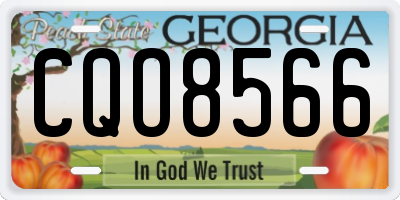 GA license plate CQO8566