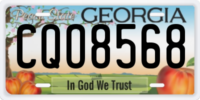GA license plate CQO8568