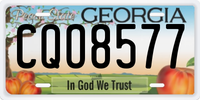 GA license plate CQO8577