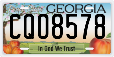 GA license plate CQO8578