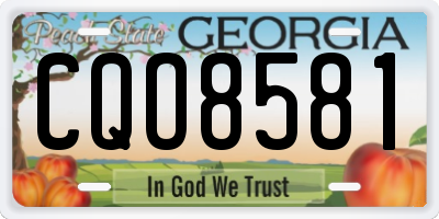 GA license plate CQO8581