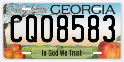 GA license plate CQO8583