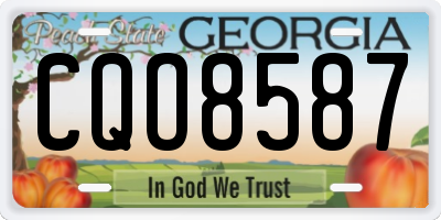 GA license plate CQO8587