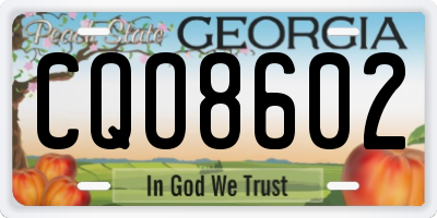 GA license plate CQO8602