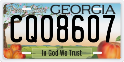 GA license plate CQO8607