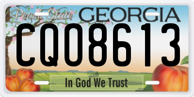 GA license plate CQO8613
