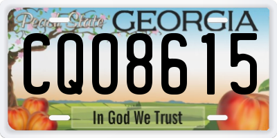 GA license plate CQO8615