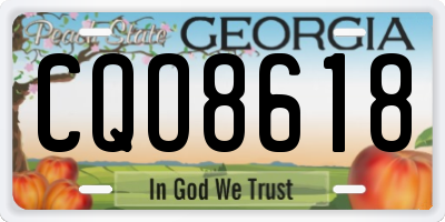 GA license plate CQO8618