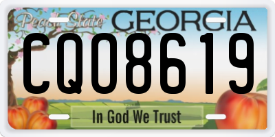 GA license plate CQO8619