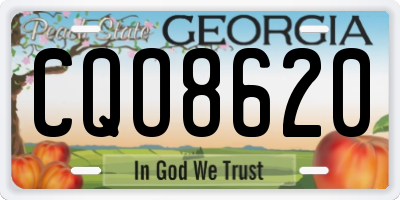 GA license plate CQO8620