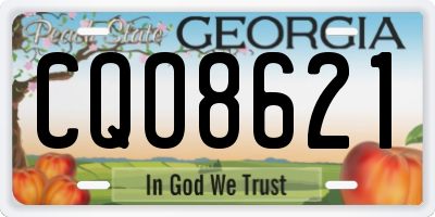 GA license plate CQO8621