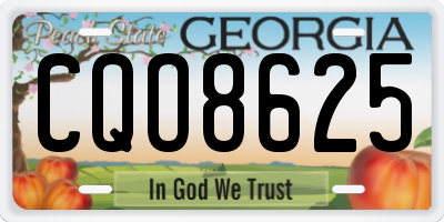 GA license plate CQO8625