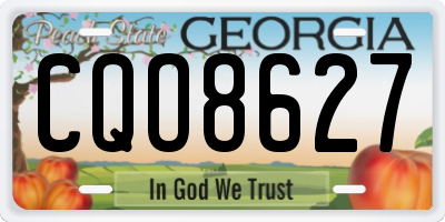 GA license plate CQO8627