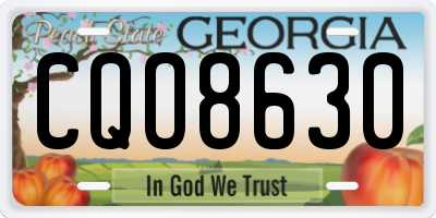 GA license plate CQO8630