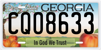 GA license plate CQO8633