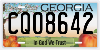 GA license plate CQO8642