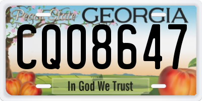 GA license plate CQO8647