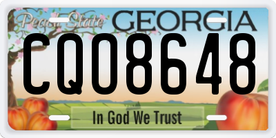 GA license plate CQO8648