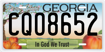 GA license plate CQO8652