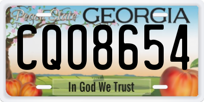 GA license plate CQO8654