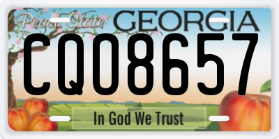 GA license plate CQO8657