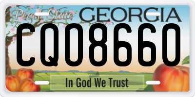 GA license plate CQO8660