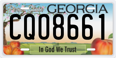 GA license plate CQO8661