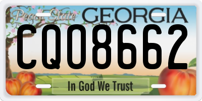 GA license plate CQO8662
