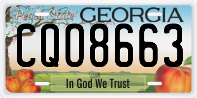 GA license plate CQO8663