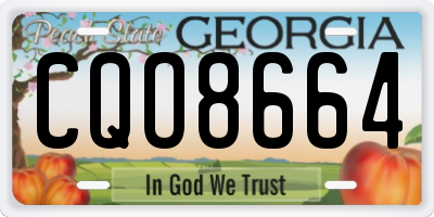 GA license plate CQO8664