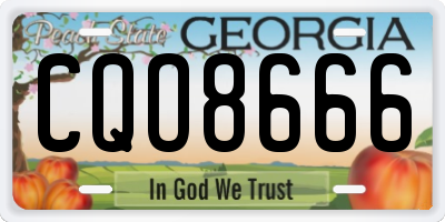 GA license plate CQO8666